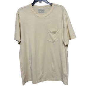 Faherty T-Shirt Mens Large Sunwashed Yellow Organic Cotton Pocket Tee Classic